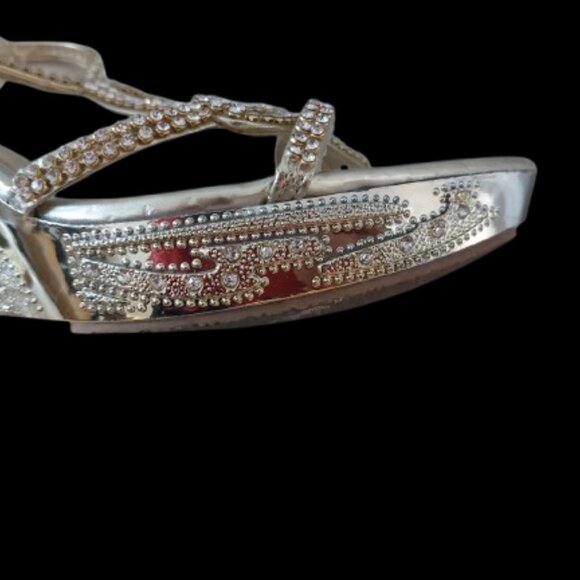 Michale & Bordeaux Rhinestone Silver Sandals Size 41 (equivalent to 9) - Picture 8 of 11